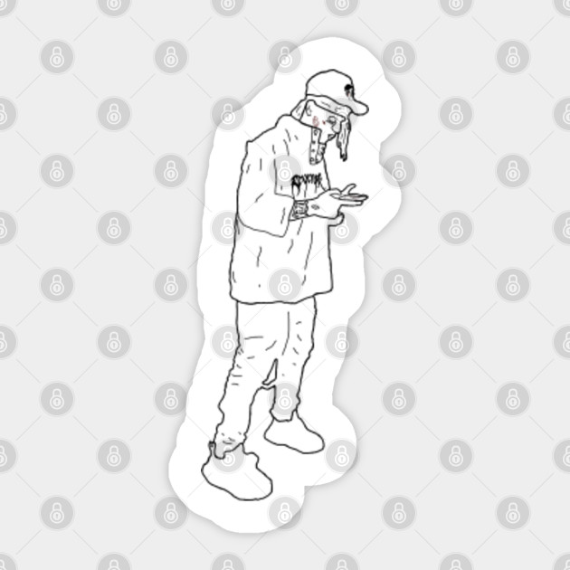 Ski Mask The Slump God Outlines Black Skimasktheslumpgod Sticker Teepublic Uk