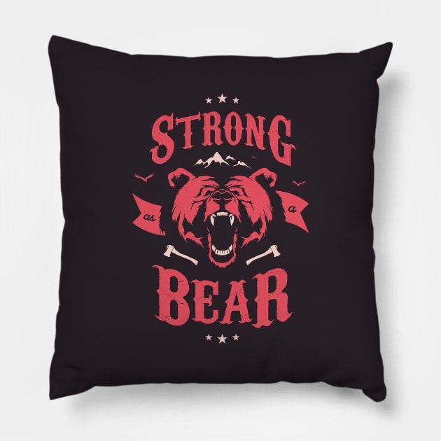 STRONG AS A BEAR Pillow by snevi