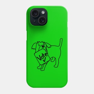 Backprint Cute Dog says Vote Outline Phone Case