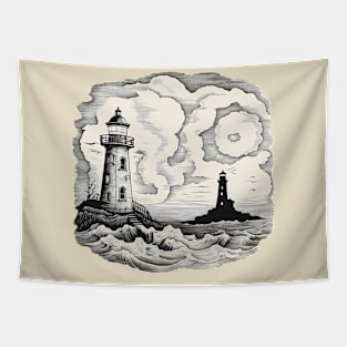 Lighthouse in a Gloomy Weather Tapestry