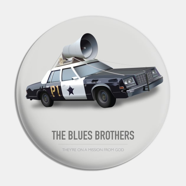 The Blues Brothers - Alternative Movie Poster Pin by MoviePosterBoy