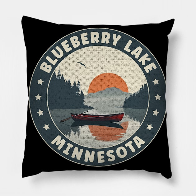 Blueberry Lake Minnesota Sunset Pillow by turtlestart