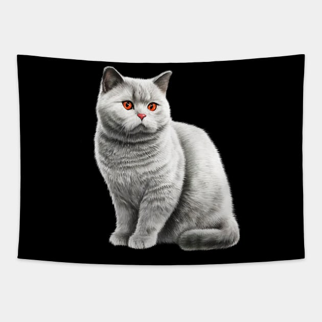 British Shorthair Cat, Love British Shorthair Cats Tapestry by dukito