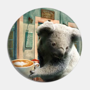 Self-Care Koala Drinking Coffee Pin