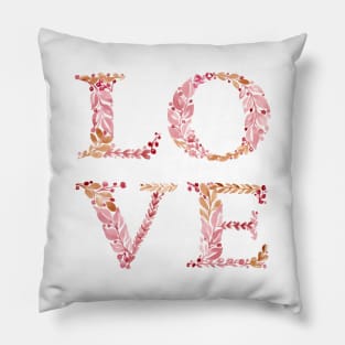 Love 2 - brown & vintage rose Pillow