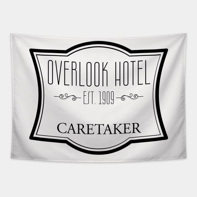 Overlook Hotel Caretaker, black print Tapestry by Karma Chameleon