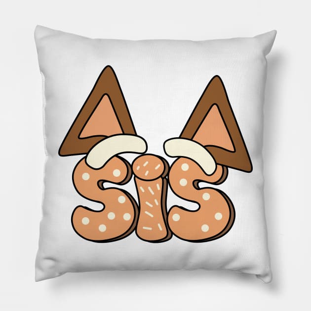 Bluey and Bingo sis sister Pillow by Justine Nolanz