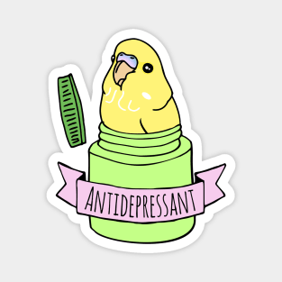 Antidepressant yellow Budgie Magnet