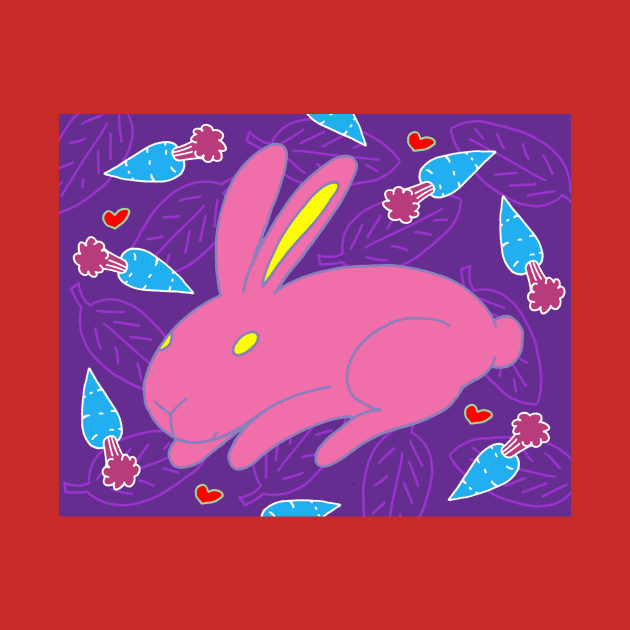 Pink Bunny by funkyfolkart