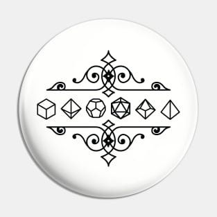 Polyhedral Dice Icons RPG D20 Pin