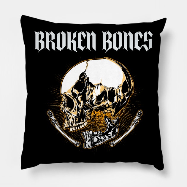 Broken Bones Skull Pillow by Sanworld