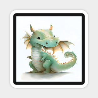 Cute Watercolor Dragon Magnet