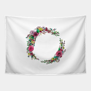 Floral Wreath Tapestry