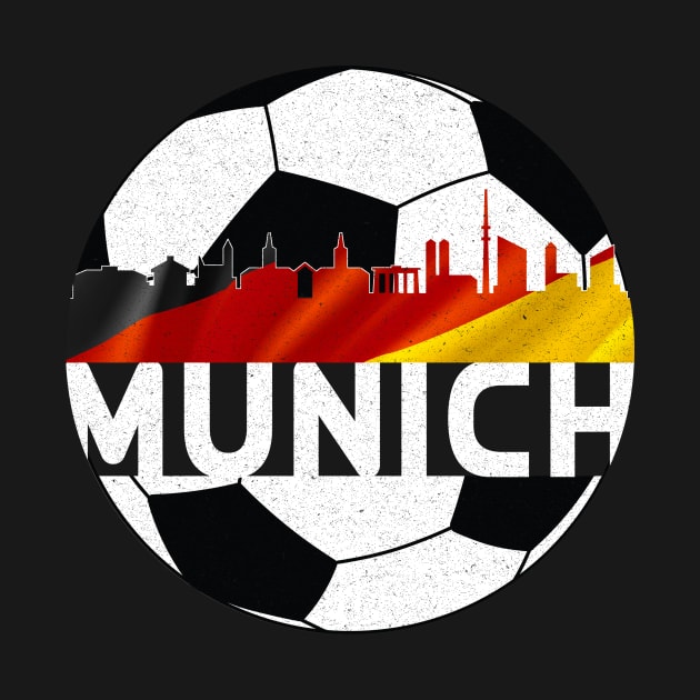 Munich Germany Euro 2024 football—White text by Rocky Ro Designs