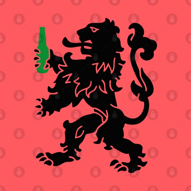 Dutch lion with beer Kingsday - Nederlandse leeuw Koningsdag by LaundryFactory