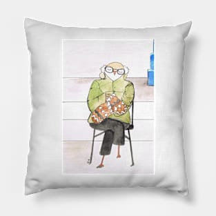 Bernie Sanders Mittens Inauguration Owl Pillow