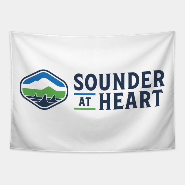 Sounder At Heart Logo Stacked Dark Tapestry by Sounder at Heart