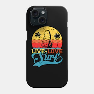 Cool Retro Live Love Surf Phone Case