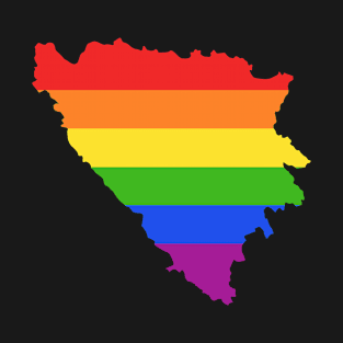 Rainbow Flag Map for Bosnians and Herzegovinians T-Shirt