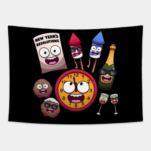 Some Funny New Year Elements Tapestry