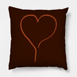 My Warm Orange Heart on the right line  - Oneliner Pillow