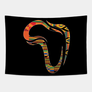 Africa Map with Kente Pattern, African Style Tapestry