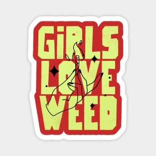 girl love weed Magnet