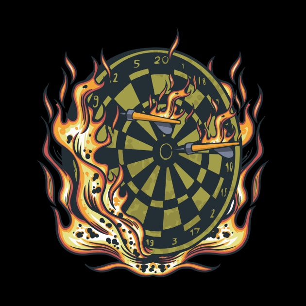 Dartboard In Flames Darts by Visual Vibes