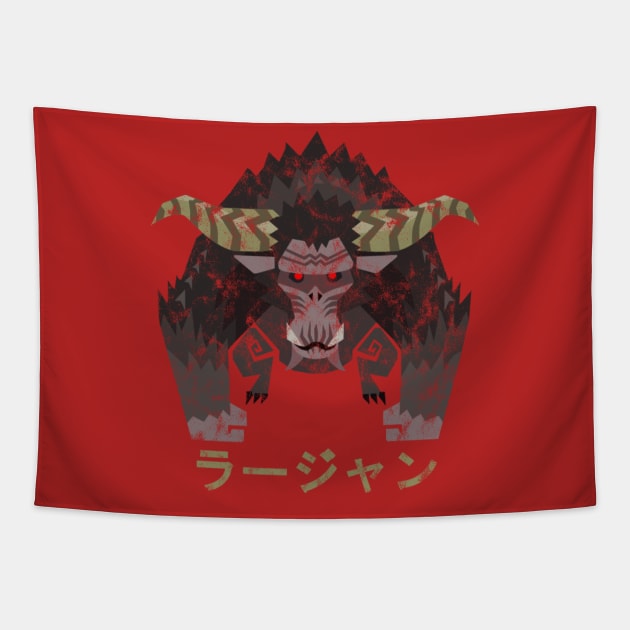 Monster Hunter World Iceborne Rajang Kanji Tapestry by StebopDesigns