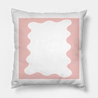 Abstract Squiggle Frame in pastel pink Pillow