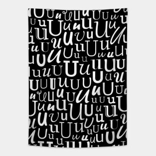 U - Typography (White) Tapestry