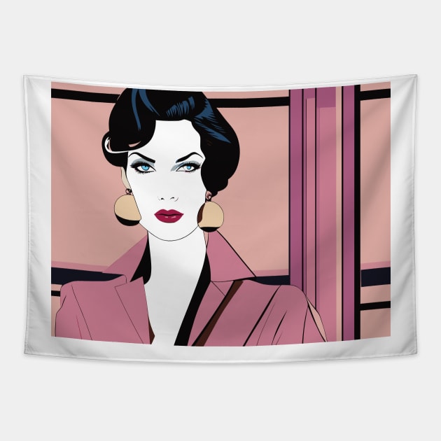 Allurita Art Deco Patrick Nagel 80s Tapestry by di-age7