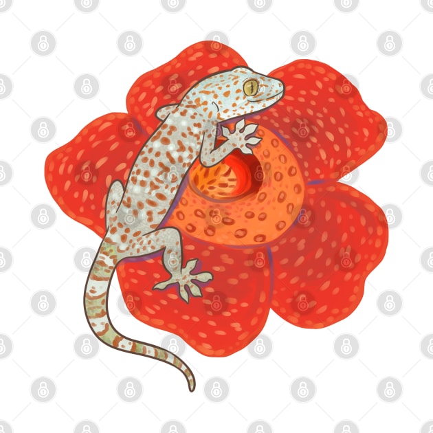 Tokay Gecko and Rafflesia by starrypaige