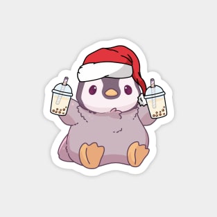 Christmas Cute Little Pengu Boba Magnet