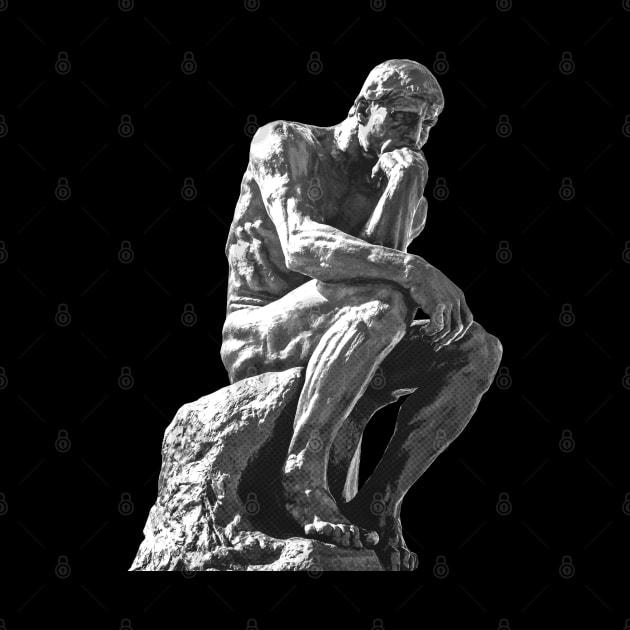 The Thinker Artwork Black and White by Embrace Masculinity