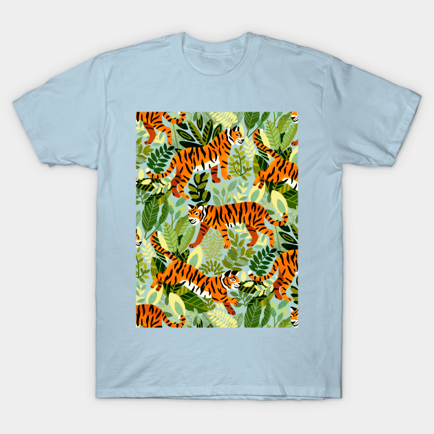 Discover Bright Tiger Jungle Pattern - Tigers - T-Shirt