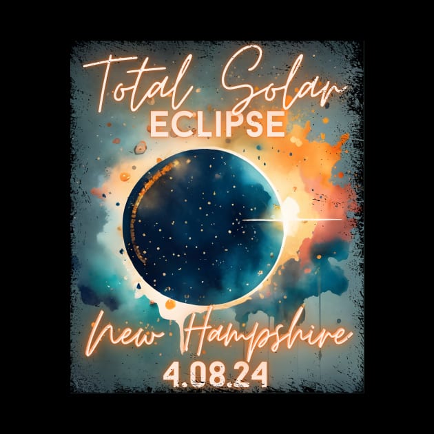 Total Solar Eclipse 2024 New Hampshire Art Science Men Women Kids by AimArtStudio