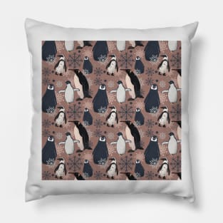 Snowy Penguins - Neutral Pillow