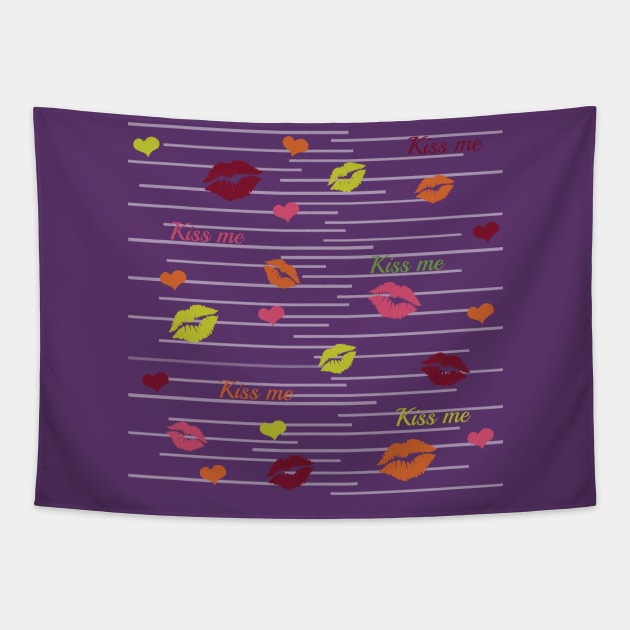 Kiss me Tapestry by dddesign