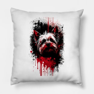 Yorkshire Terrier Ink Painting Pillow