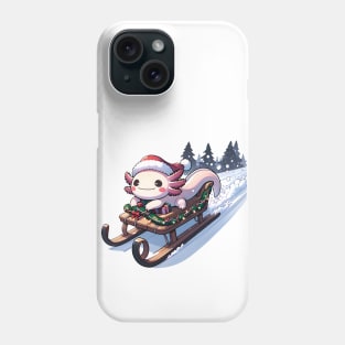 Axolotl Christmas Sleigh Phone Case