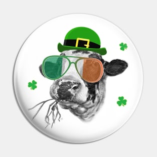 Holstein Friesian Dairy Cow St Patrick's Day Pin