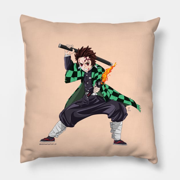 Slayer Flame Boy Pillow by Zapt Art