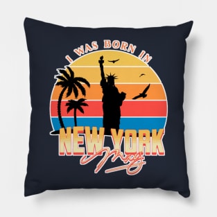 May was born in new york retro Pillow