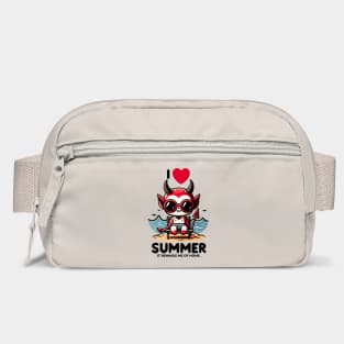 Cute Baby Devil Sitting On Chair At Beach I Love Summer Bag