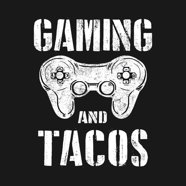Gaming And Tacos Gamepad Vintage Hobby Video Gamer Gift by Zak N mccarville