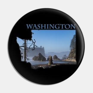 Washington State Outline (Along the Pacific Coast) Pin