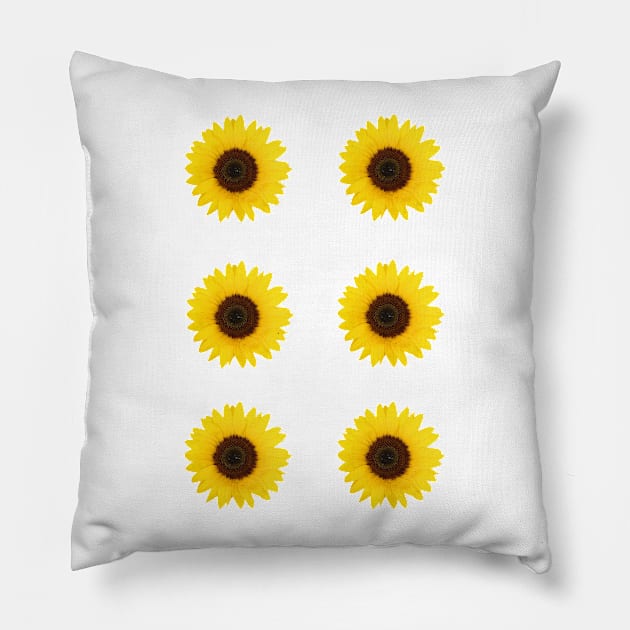 Six Sunflowers Pillow by ghjura