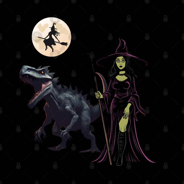 Dinasore Witch scary desgin for halloween  , halloween t shirt halloween hoodies by IN VOGUE By-Siya