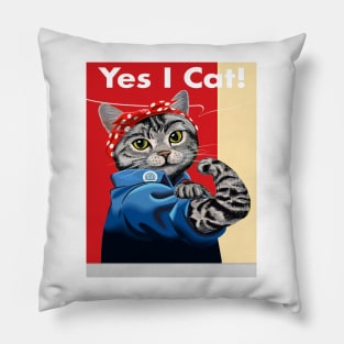 yes i cat Pillow